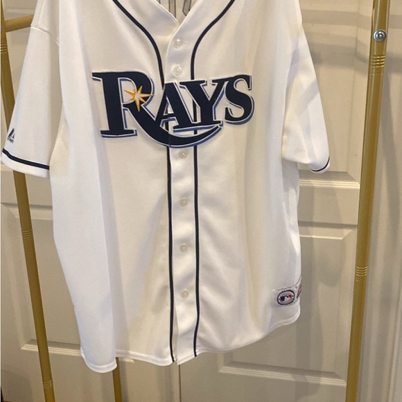Majestic White Rays Jersey with Blue BJ Upton number 2 - Picture 4 of 4